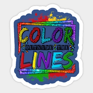 Color Outside The Lines Autism, Autism Awareness, Autism Lines Sticker